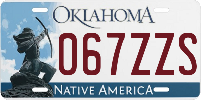 OK license plate 067ZZS