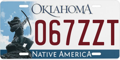 OK license plate 067ZZT