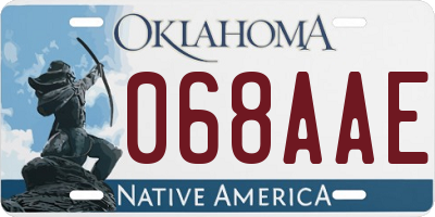 OK license plate 068AAE