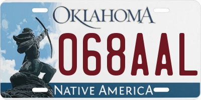 OK license plate 068AAL