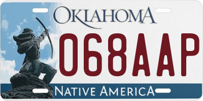OK license plate 068AAP