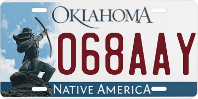 OK license plate 068AAY