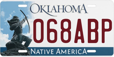 OK license plate 068ABP