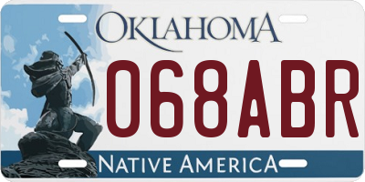 OK license plate 068ABR