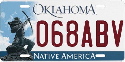 OK license plate 068ABV