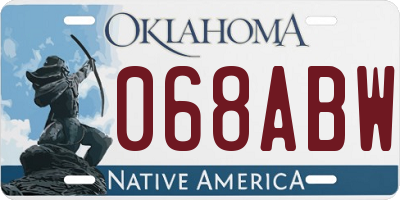 OK license plate 068ABW