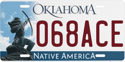 OK license plate 068ACE