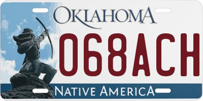 OK license plate 068ACH