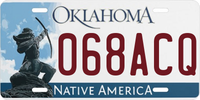 OK license plate 068ACQ