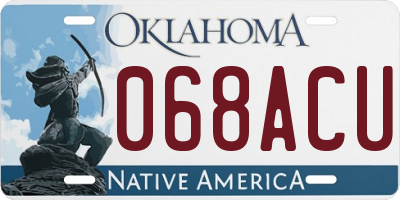 OK license plate 068ACU