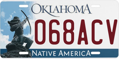 OK license plate 068ACV