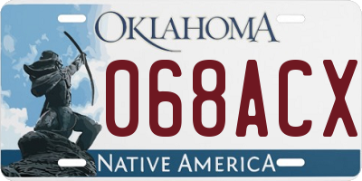 OK license plate 068ACX