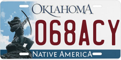 OK license plate 068ACY