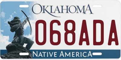 OK license plate 068ADA