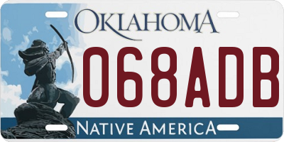 OK license plate 068ADB