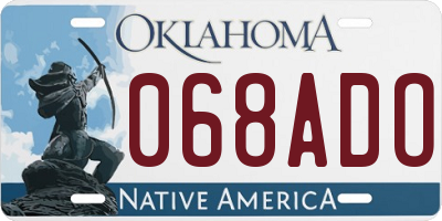 OK license plate 068ADO