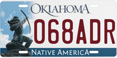 OK license plate 068ADR