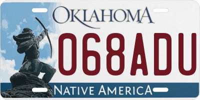OK license plate 068ADU