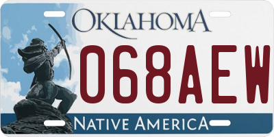 OK license plate 068AEW