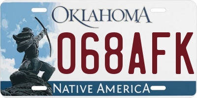OK license plate 068AFK