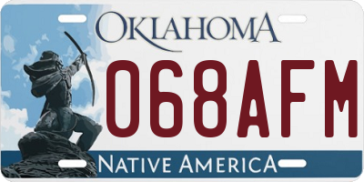 OK license plate 068AFM