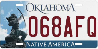 OK license plate 068AFQ
