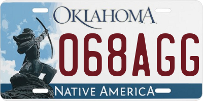 OK license plate 068AGG