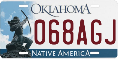 OK license plate 068AGJ