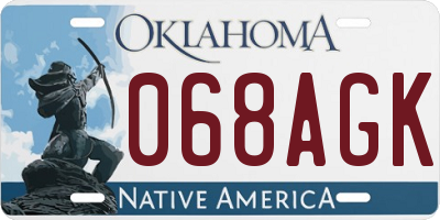 OK license plate 068AGK