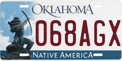 OK license plate 068AGX