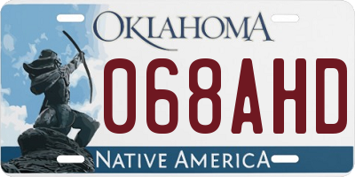 OK license plate 068AHD