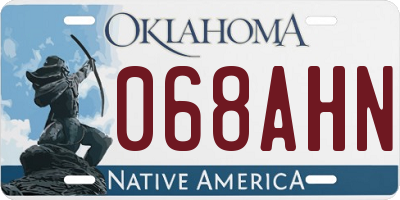 OK license plate 068AHN