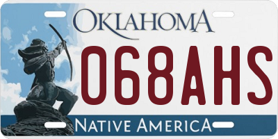 OK license plate 068AHS