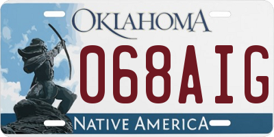 OK license plate 068AIG