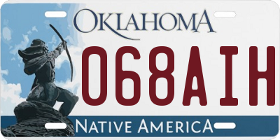 OK license plate 068AIH