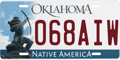 OK license plate 068AIW