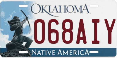 OK license plate 068AIY