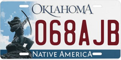 OK license plate 068AJB