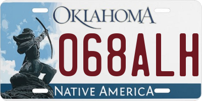 OK license plate 068ALH