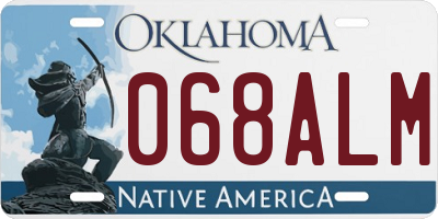 OK license plate 068ALM