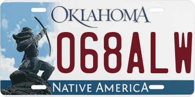 OK license plate 068ALW