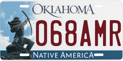 OK license plate 068AMR