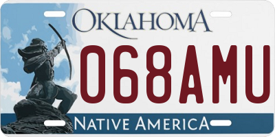 OK license plate 068AMU
