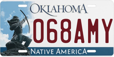 OK license plate 068AMY