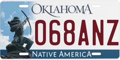 OK license plate 068ANZ