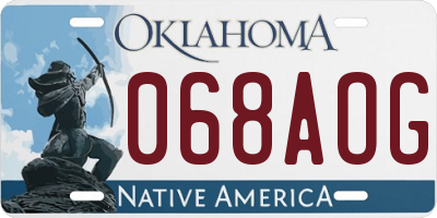 OK license plate 068AOG