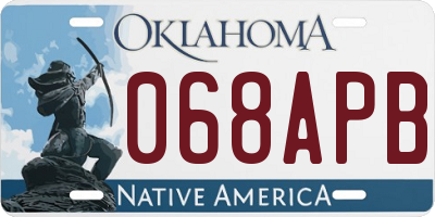 OK license plate 068APB