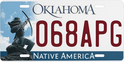 OK license plate 068APG