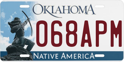 OK license plate 068APM