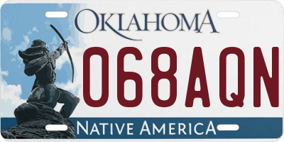 OK license plate 068AQN